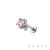 CZ TWINKLE STAR THREADLESS (PUSH IN) 316L SURGICAL STEEL LABRET SET